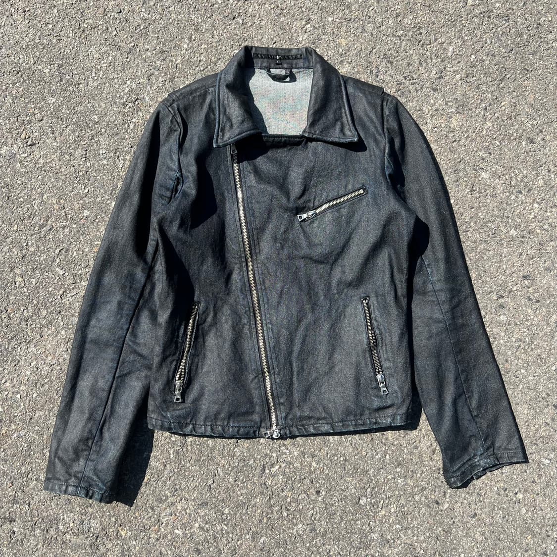 NO ID 코팅 데님 라이더 자켓 상품이미지1