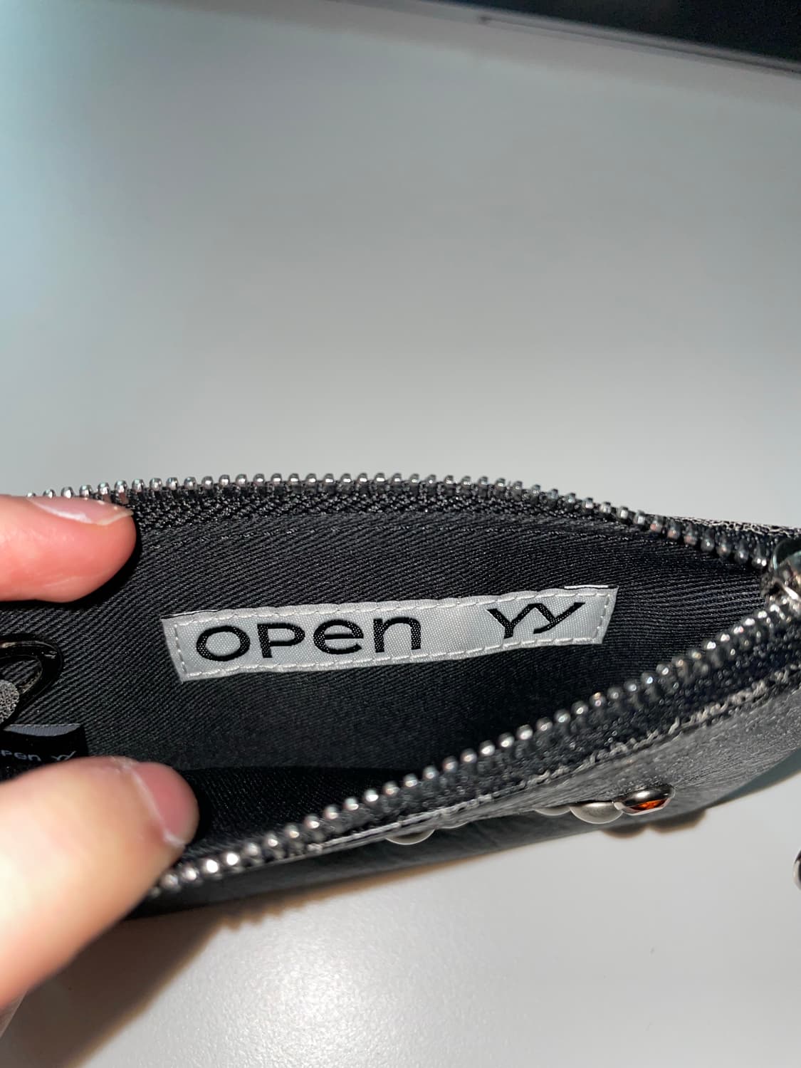 Open yy 스터드 체인 지갑 블랙 상품이미지3