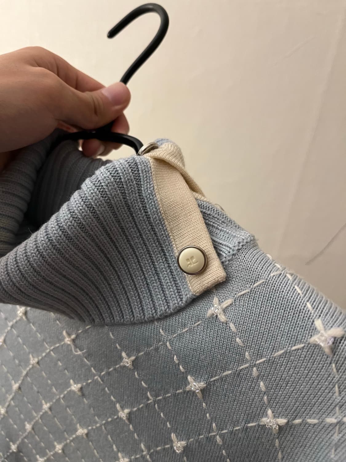 90s 꾸레쥬 비즈 디테일 울니트 상품이미지4