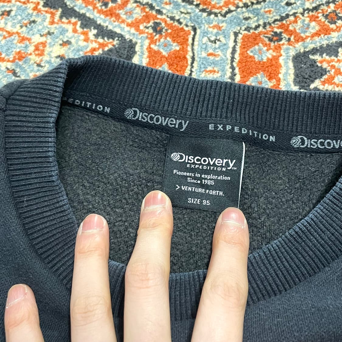 디스커버리 네이비 기모 맨투맨 남성95 상품이미지3