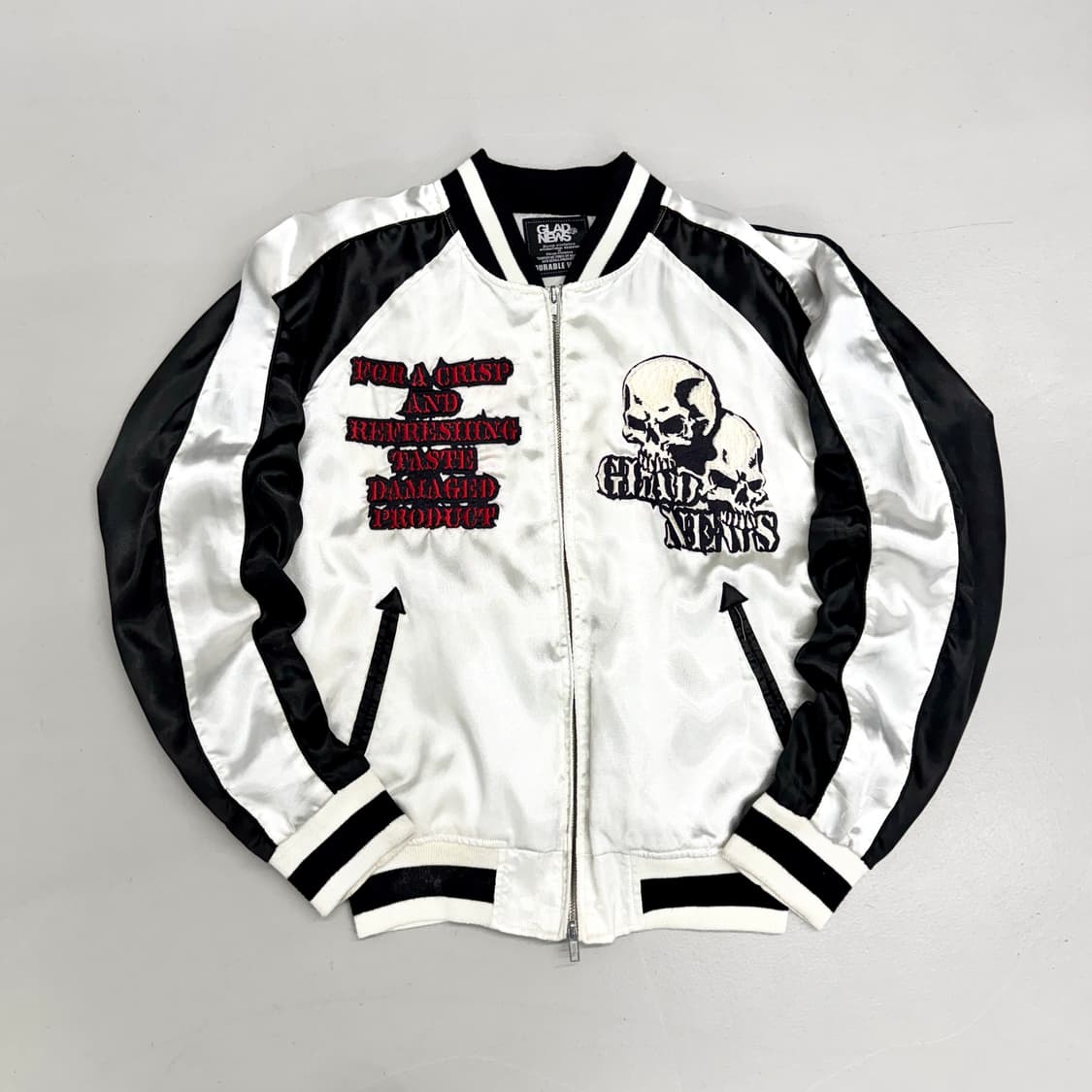 글래드뉴스 제팬 스컬 해골 자수 락 펑크 오리엔탈 스카쟌 상품이미지2