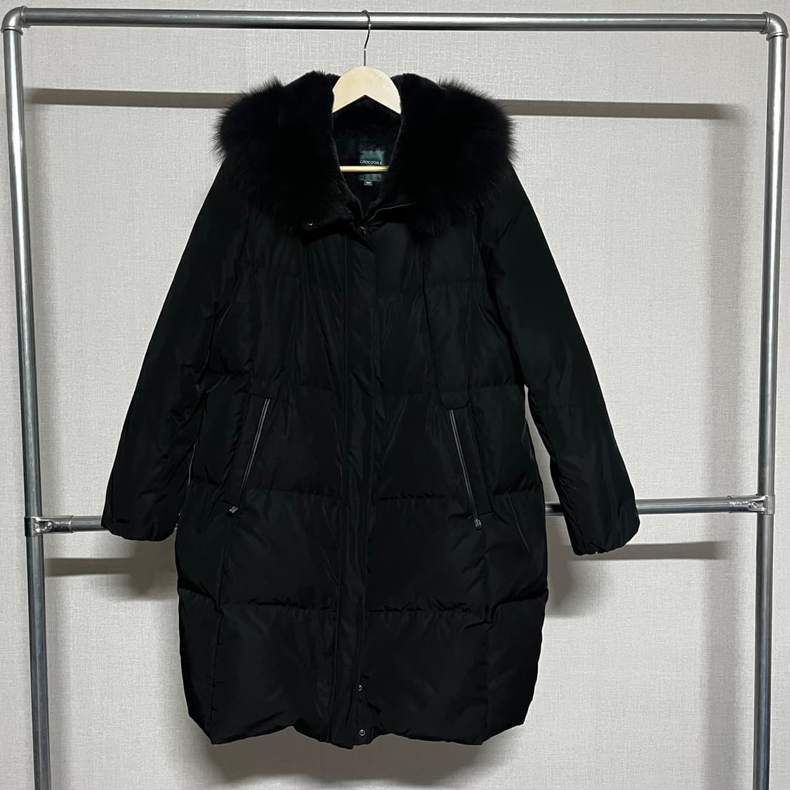 크로커다일 블랙 폭스퍼 패딩 100 상품이미지1