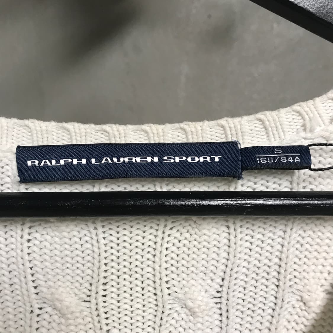 폴로 랄프로렌 브이넥 케이블 니트 화이트 S(W)  상품이미지5