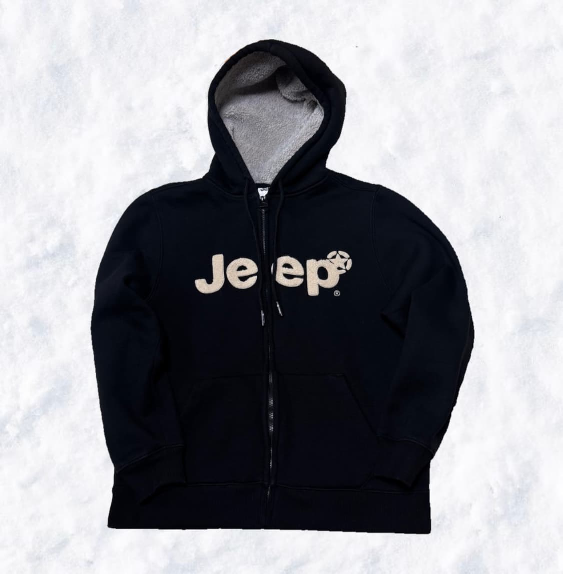 JEEP 지프 쉐르파 로고 블랙 후드집업 상품이미지1