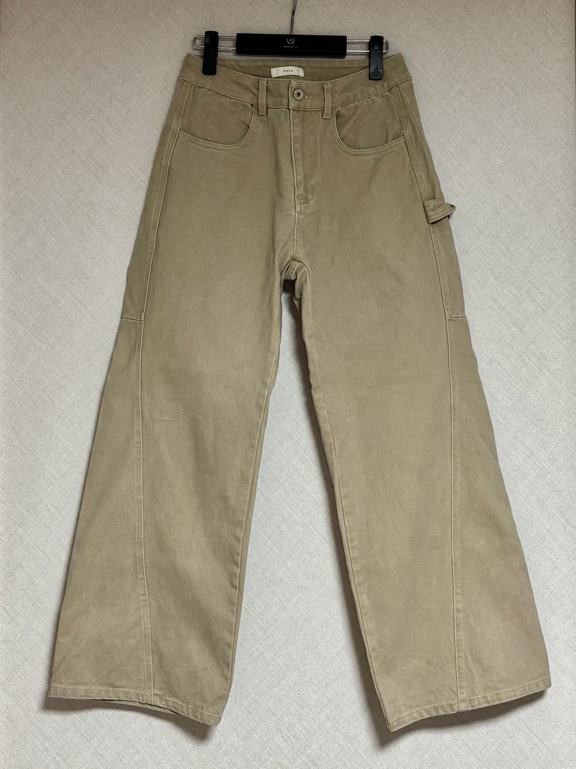 하네 - 커브드 킹크 카펜터 코튼 팬츠 상품이미지3