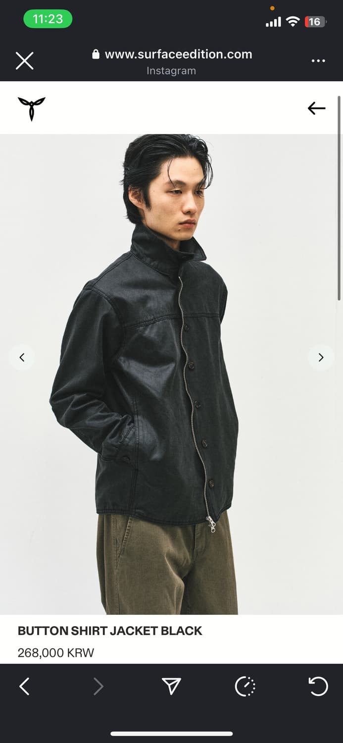 서피스에디션 BUTTON SHIRT JACKET BLACK 상품이미지3