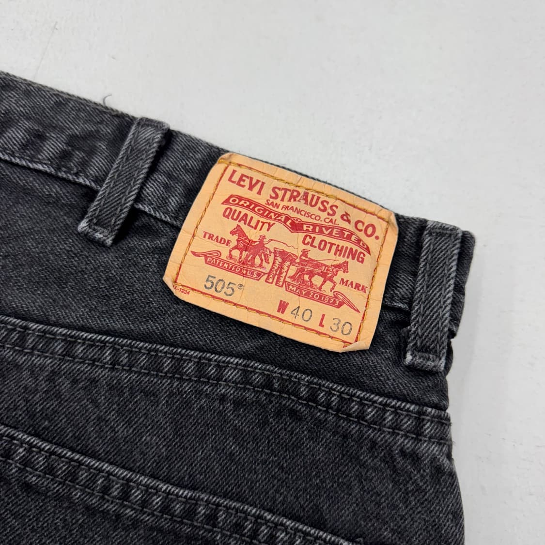 리바이스 00s 505 흑청 블랙 와이드 배기 데님팬츠 상품이미지6