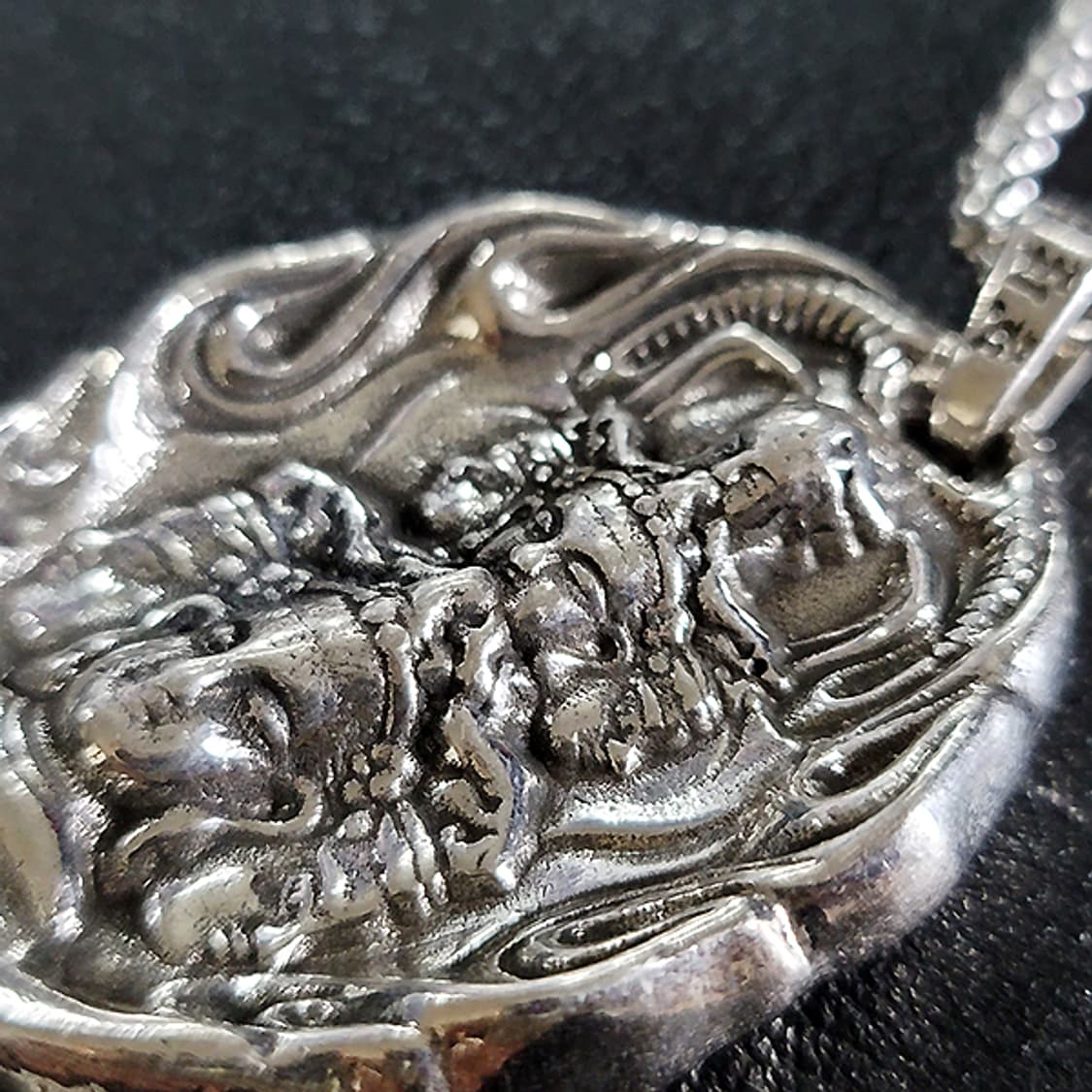 삼면관음 백동 펜던트 엔틱 선물 부처님 관세음보살 불교 남자 목걸이 상품이미지3