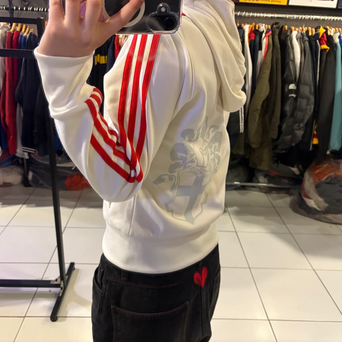 아디다스 잉글랜드 화이트 레드 후드 져지 상품이미지2