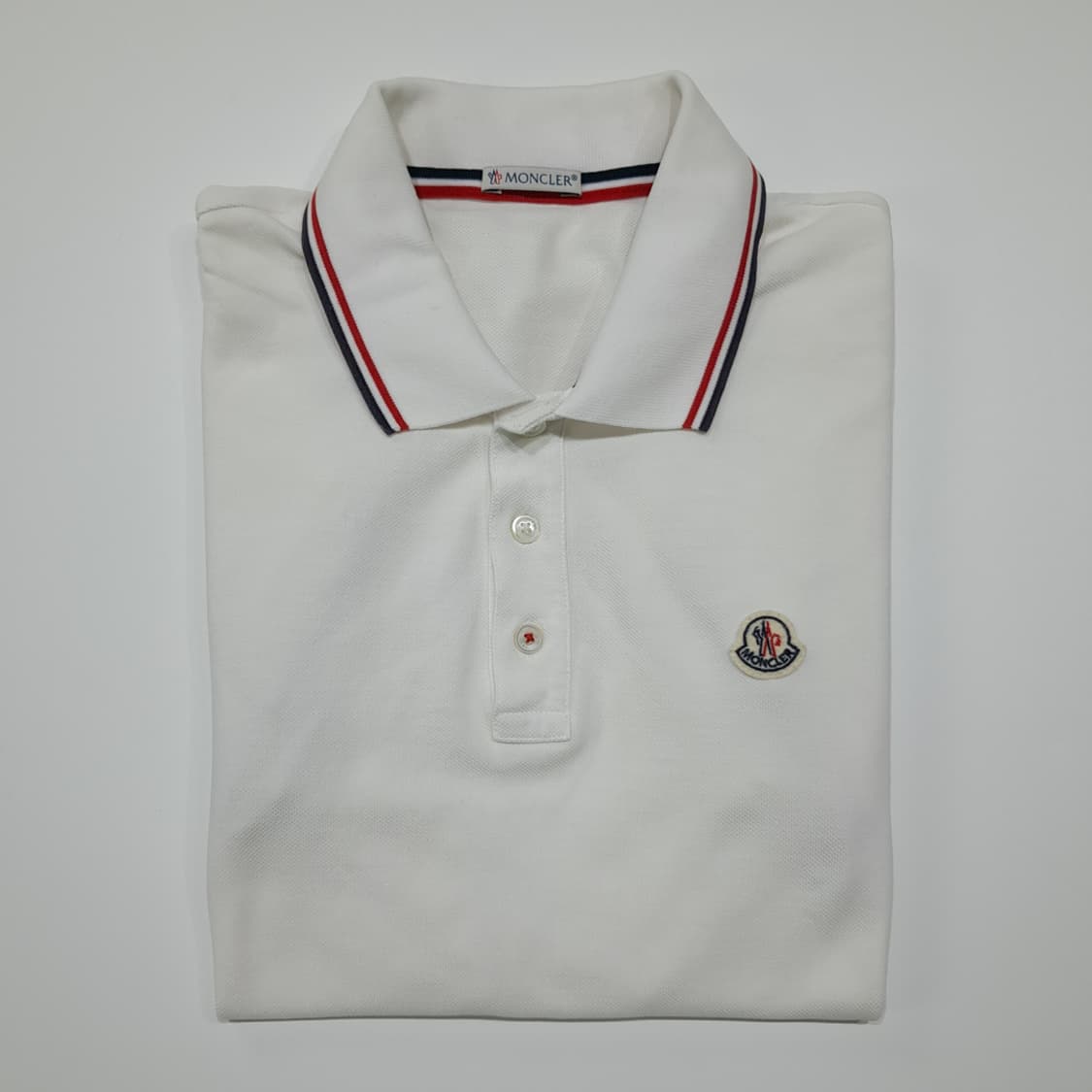 CK052 M 몽클레어 트리콜로르 화이트 반팔 폴로 티셔츠 상품이미지9
