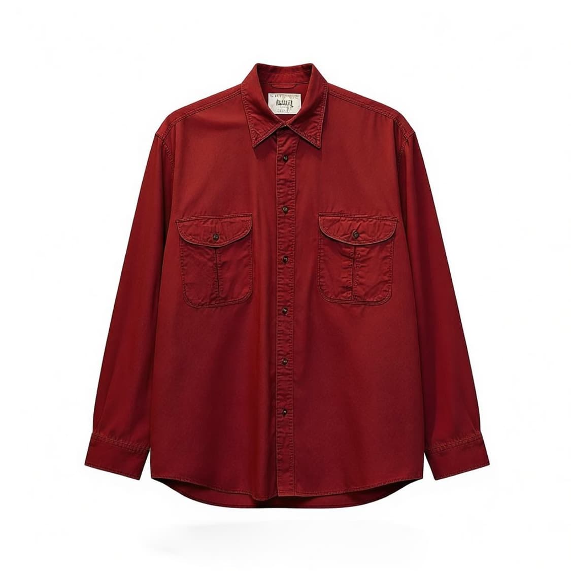 USA VINTAGE 긴팔 워크 셔츠 투포켓 디테일 버건디 레드 상품이미지1