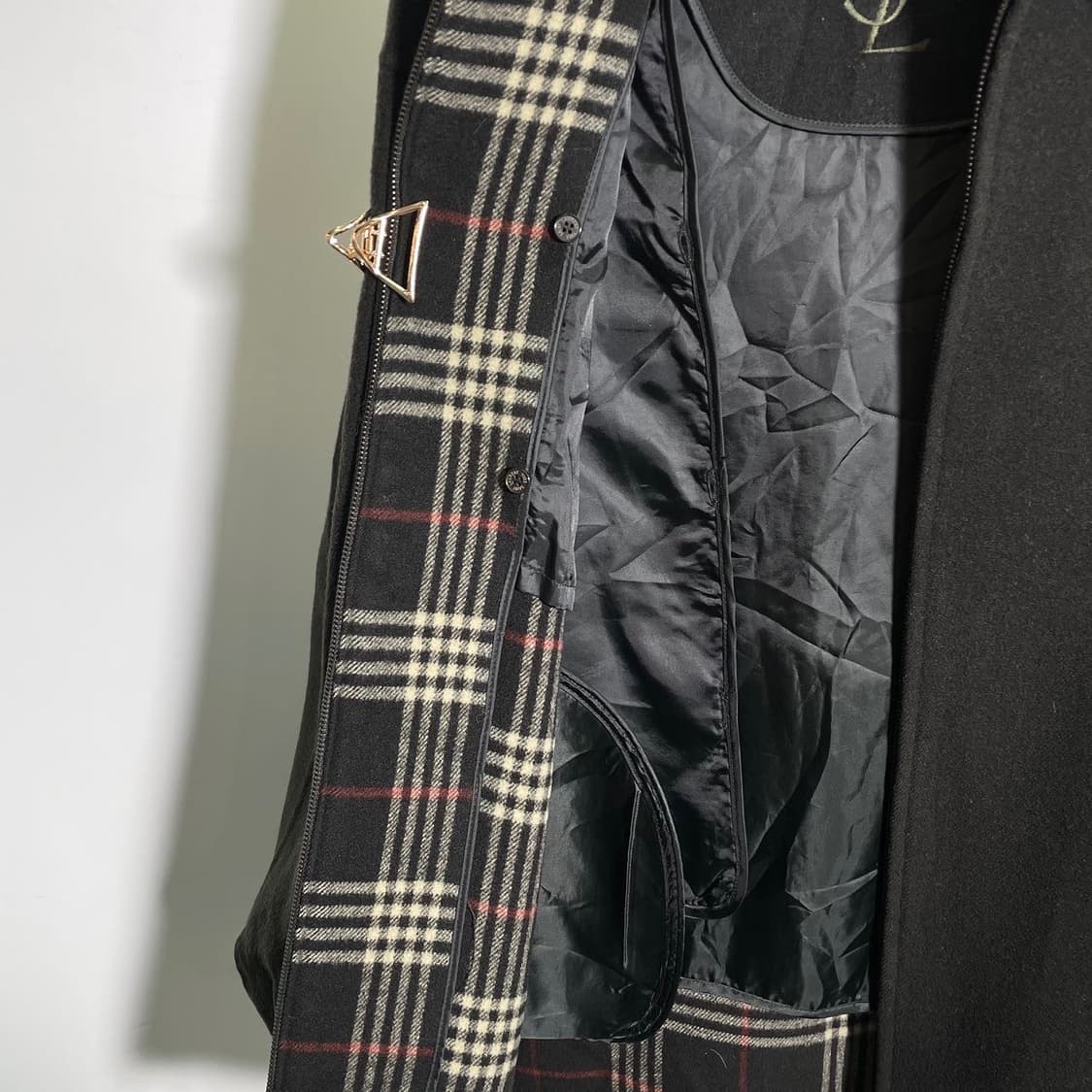 입생로랑 체크 배색 울 자켓 상품이미지8