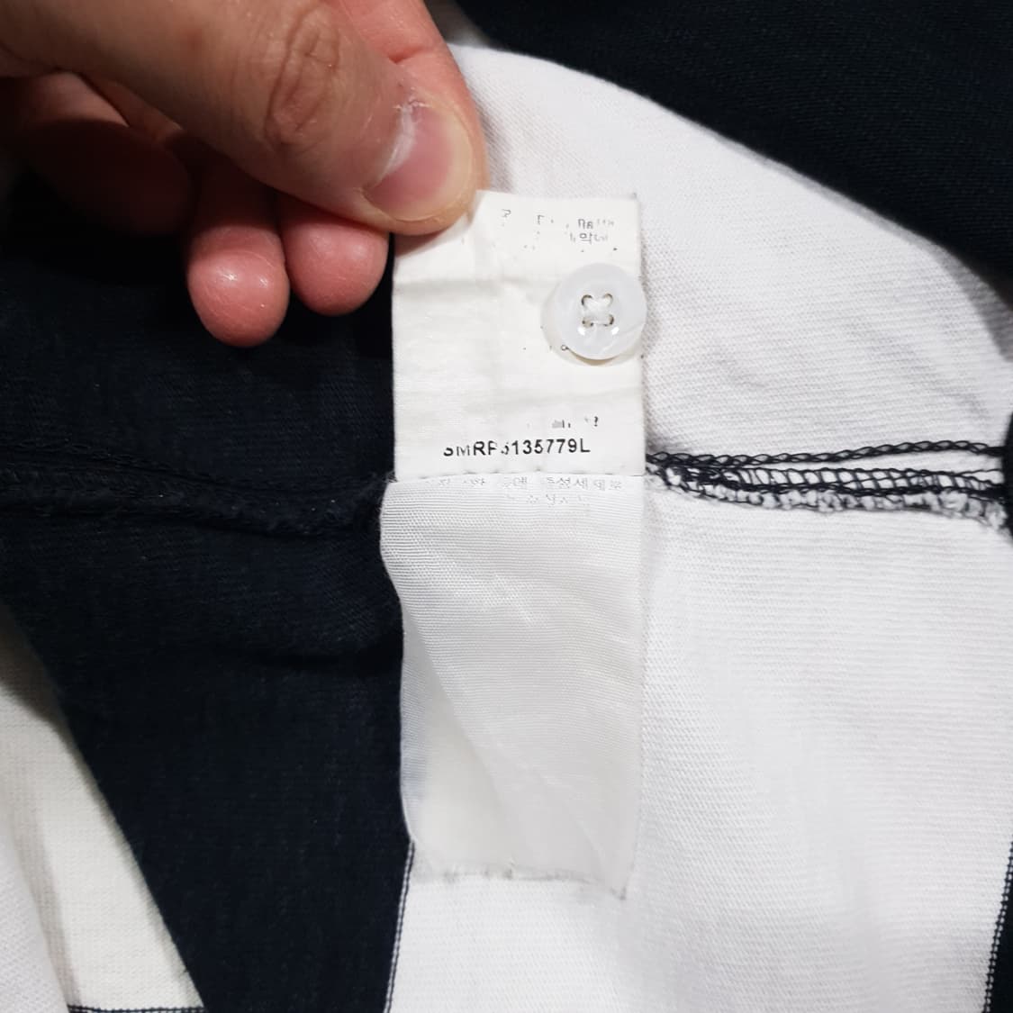 L) 폴로 랄프로렌 스트라이프 럭비 반팔 카라티 피케 셔츠 블랙 화이트 상품이미지8