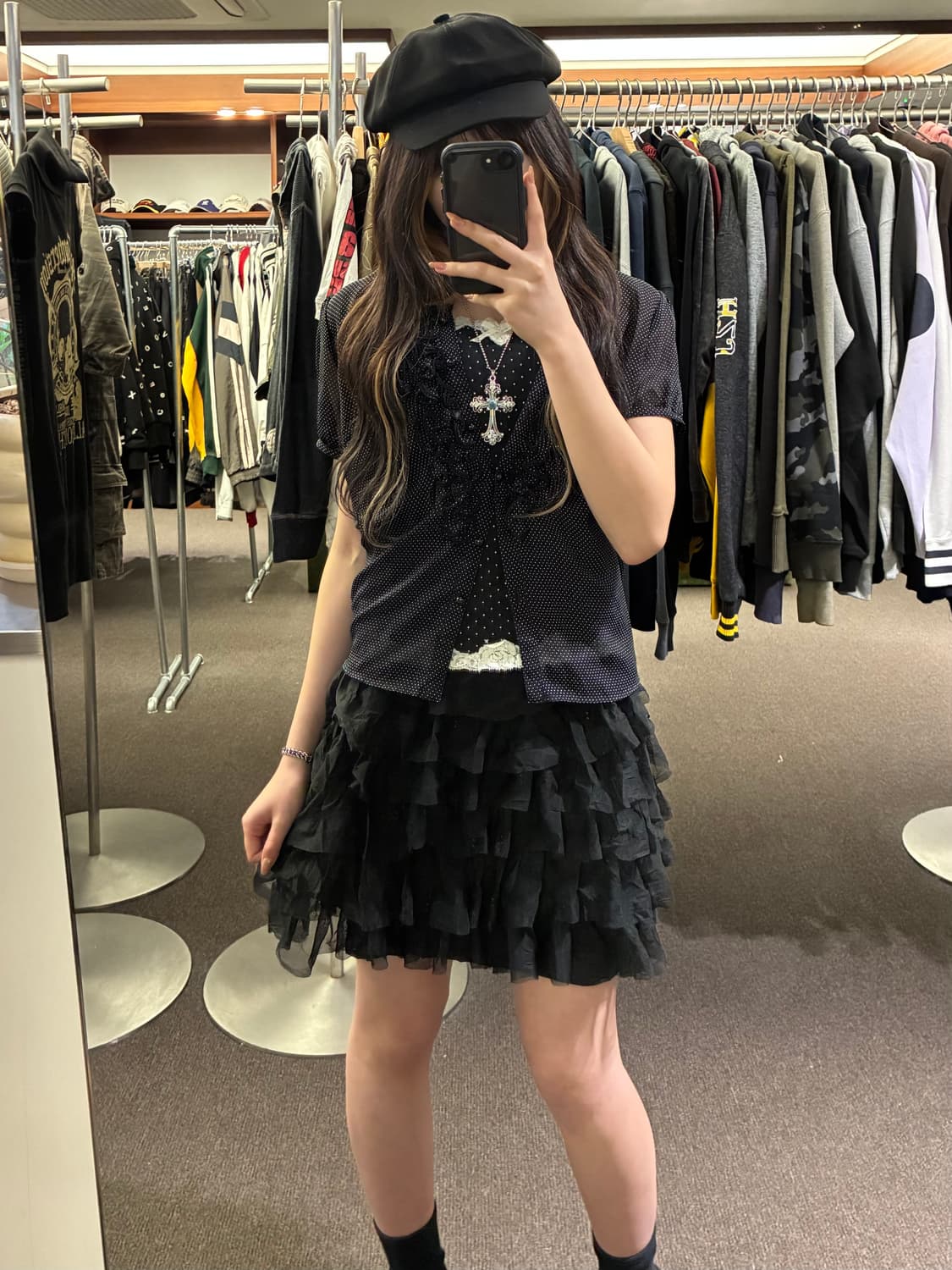 M)Japanese vintage 여성 프릴 캉캉 미니 스커트 상품이미지6