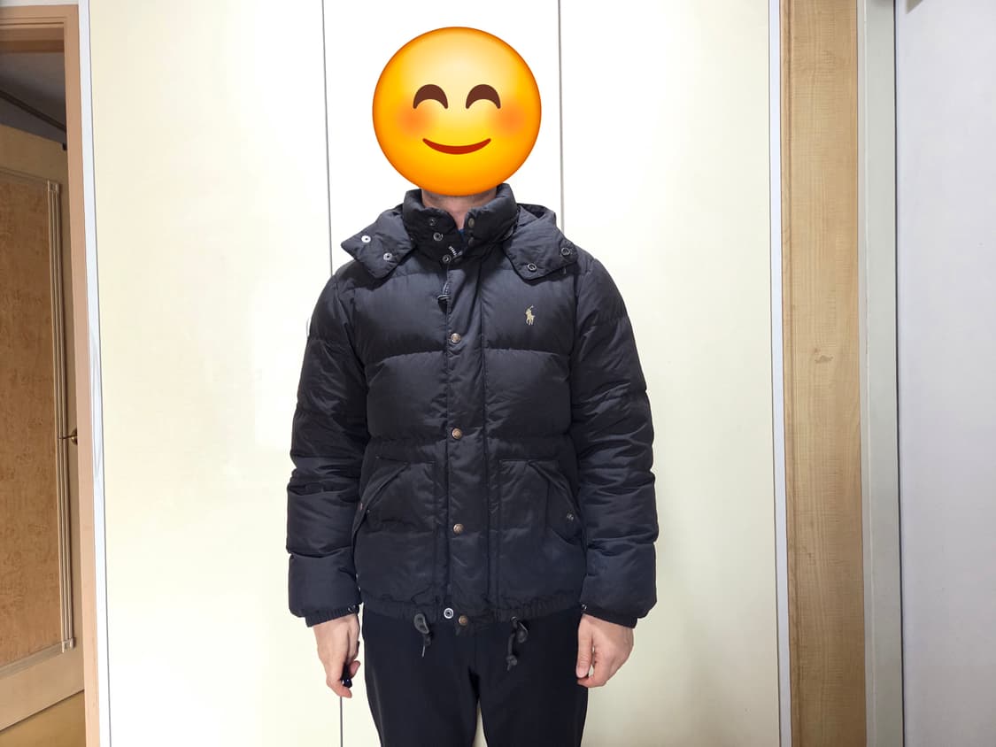 폴로랄프로렌 자수포니 블랙 후드 오리털 패딩 S 상품이미지1
