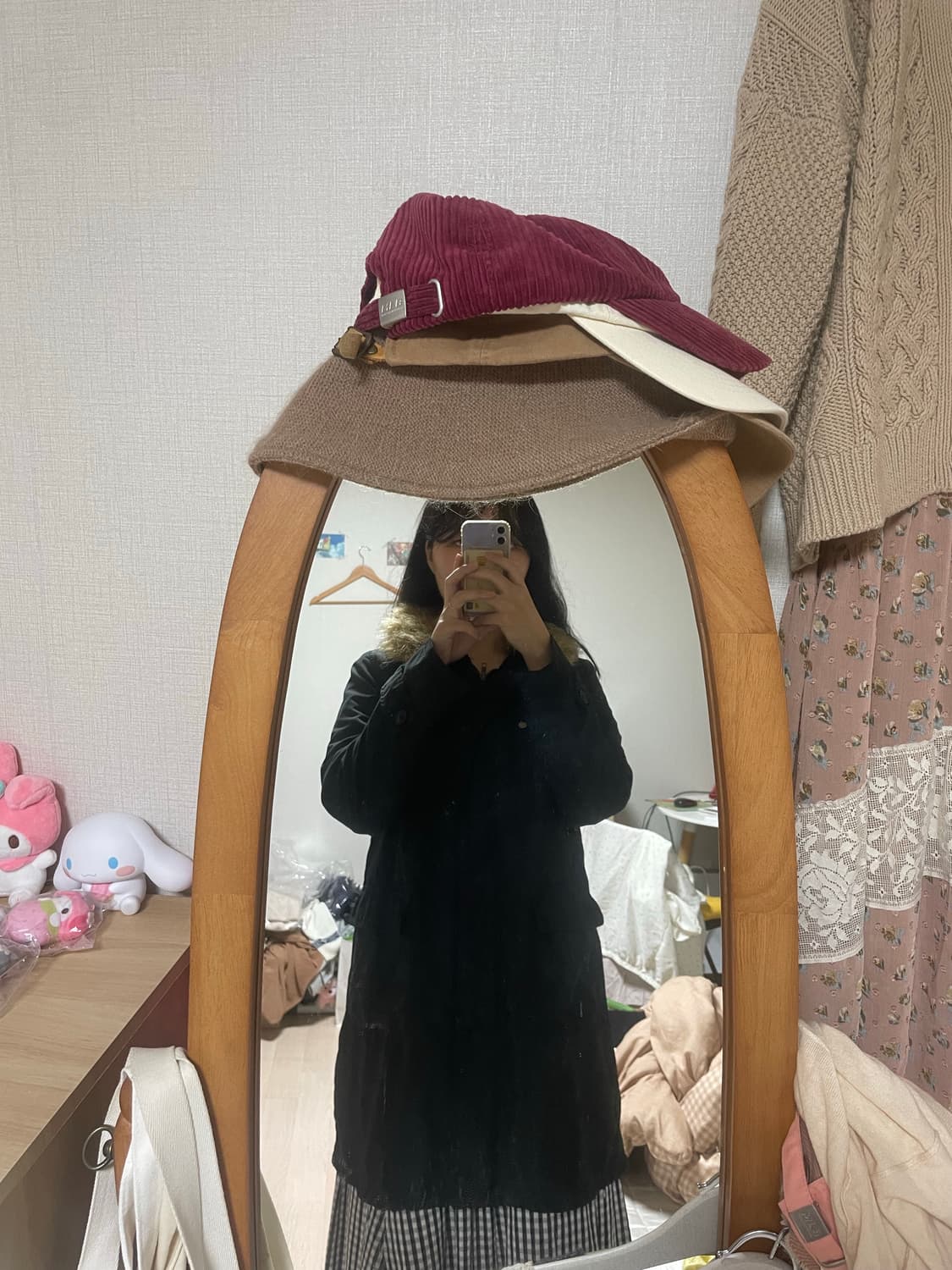 빈티지 퍼 카라 솔리드 야상 점퍼 상품이미지2