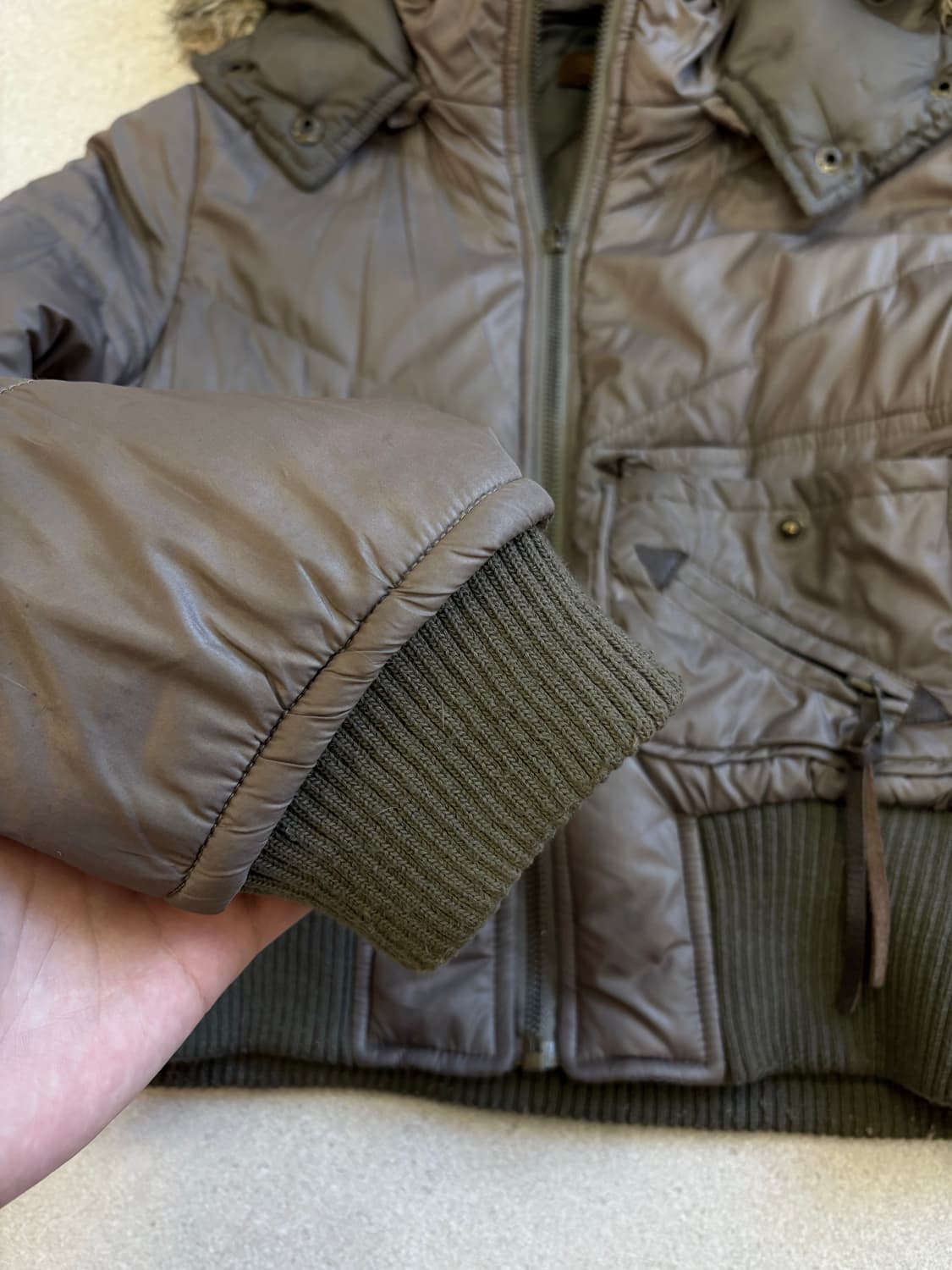 브라운 퍼 크롭 패딩 상품이미지5