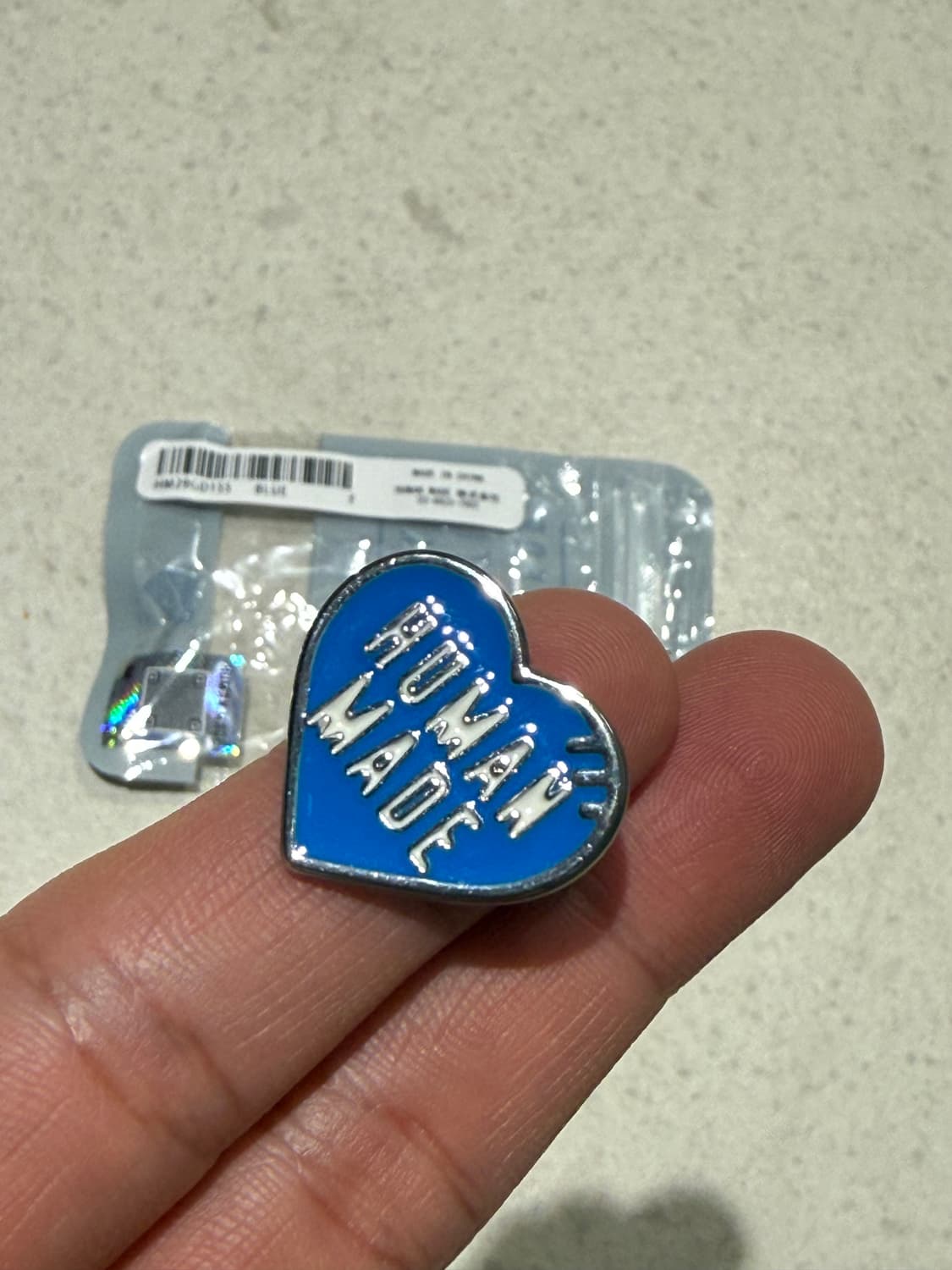 [ONE SIZE] 휴먼메이드 하트 실버 링 블루 상품이미지2