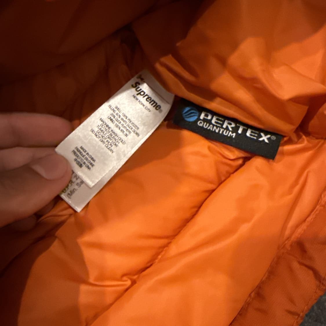 슈프림 마이크로 다운 하프 집 후디드 풀오버 자켓 다크 오렌지 상품이미지5