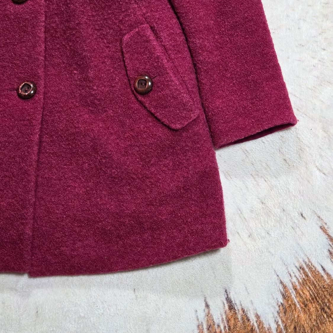 핑크 뽀글이 미디 코트 상품이미지3