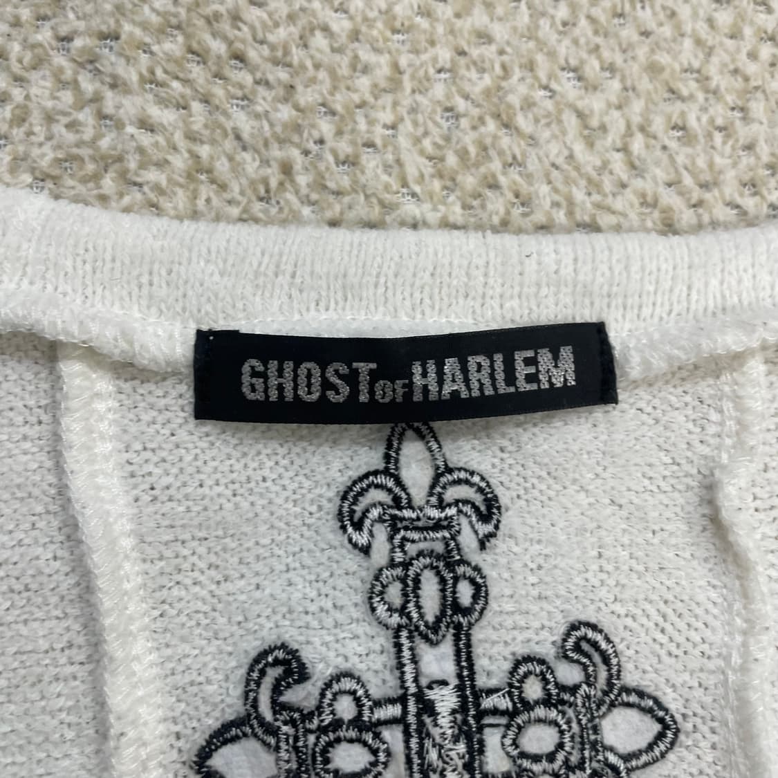 고스트 오브 할렘 y2k 펑크 비대칭 롱슬리브 화이트 상품이미지5