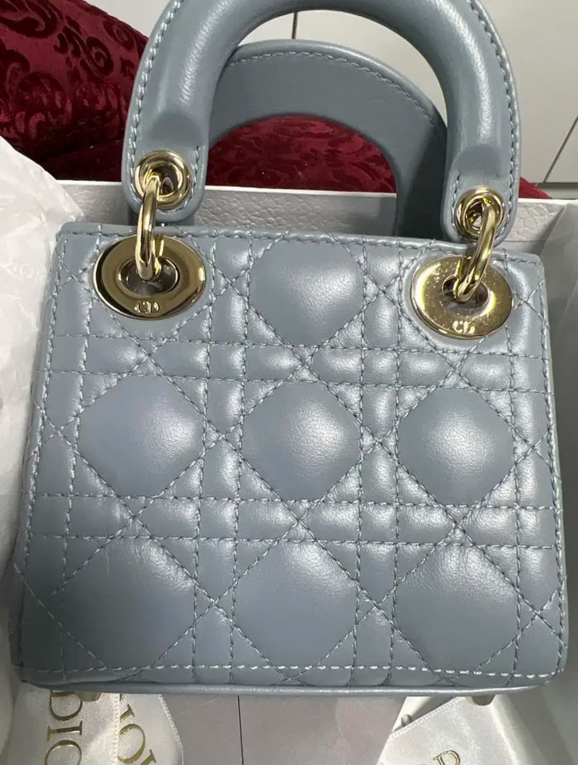 디올 레이디백 마이크로 (클라우드블루 새상품) 상품이미지7