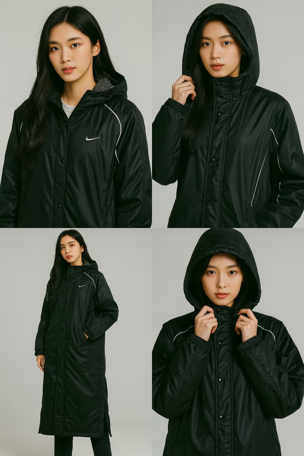 나이키 올드스쿨 안쪽 털 롱패딩 블랙 s 실측m 상품이미지1