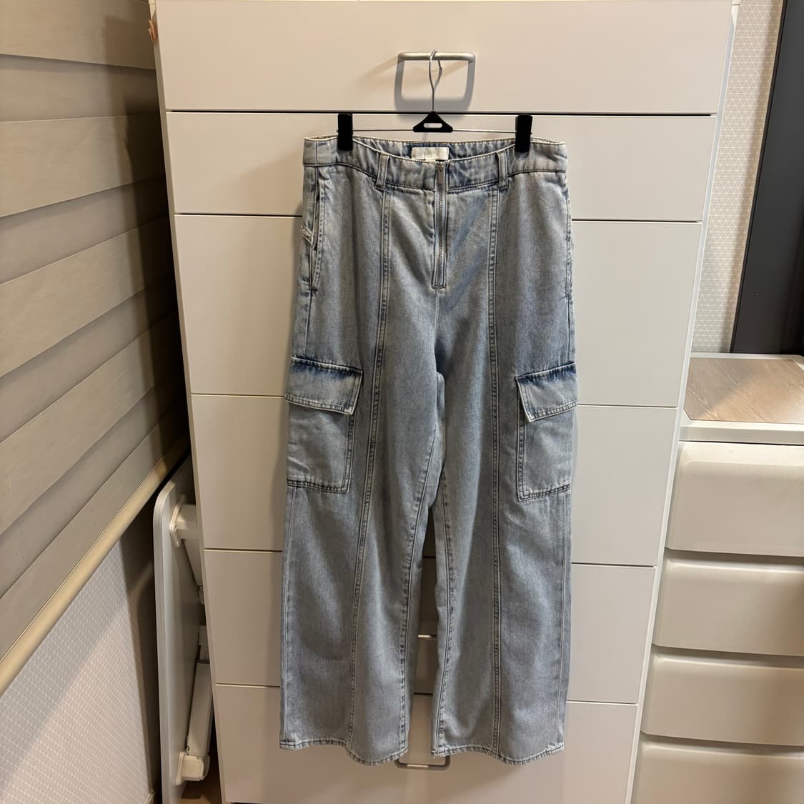 H&M 데님 카고 와이드 연청 팬츠 M 상품이미지1