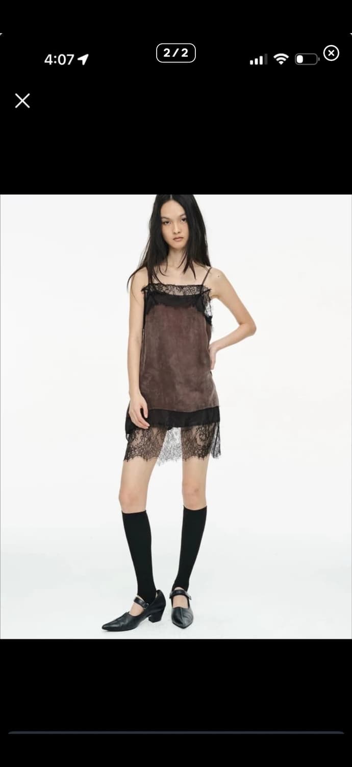 세릭 슬립 드레스 브라운 상품이미지1