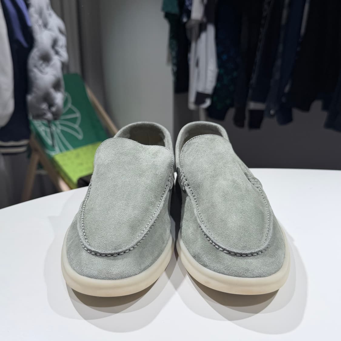 (A/41.5) / 로로피아나 썸머 워크 스웨이드 로퍼 그린 상품이미지2