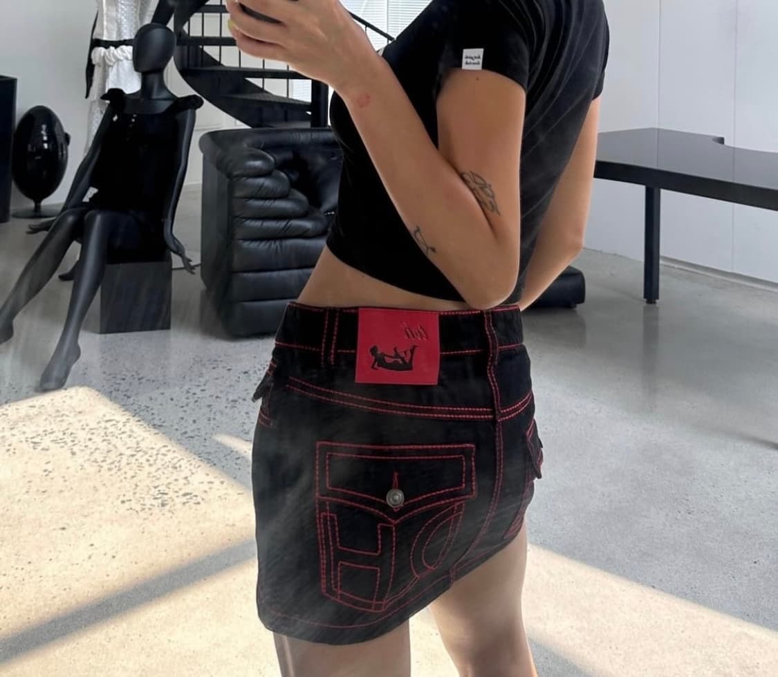 TOH 티오에이치 체리 스티치 미니 스커트 상품이미지1