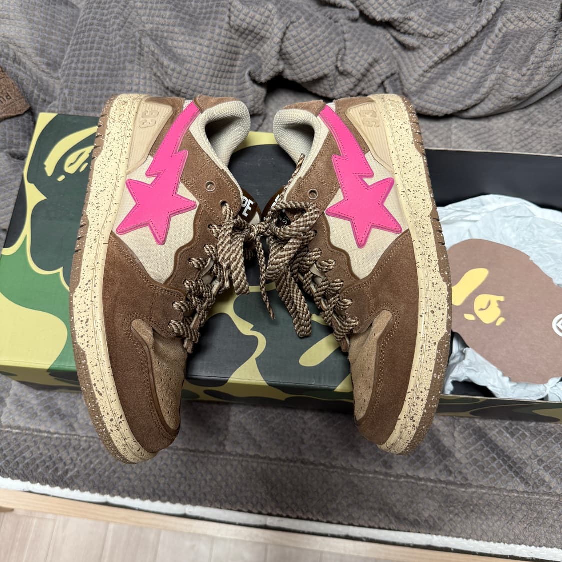 (초희귀)[280]Bape 베이프스타 SK8 #6 브라운 핑크 상품이미지4