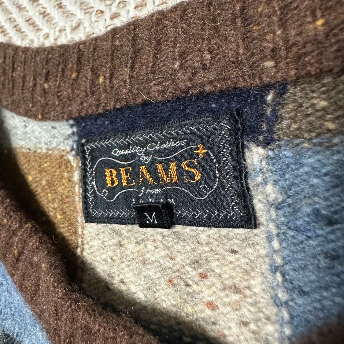 BEAMS PLUS multi check knit sweater 상품이미지3