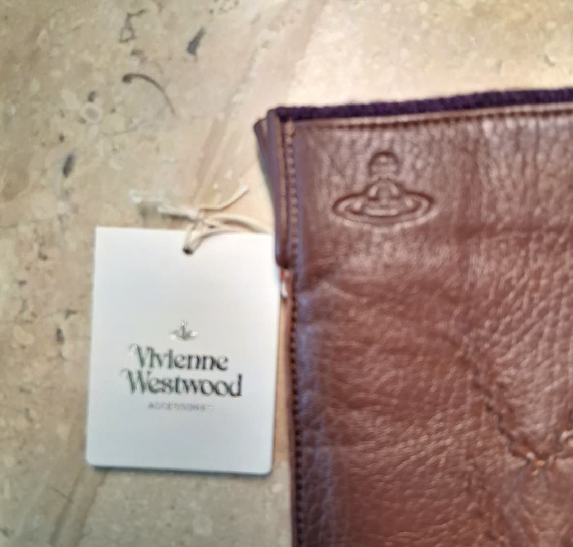 비비안웨스트우드 남성용 V 스티치 가죽 장갑 브라운 (새상품) 상품이미지8