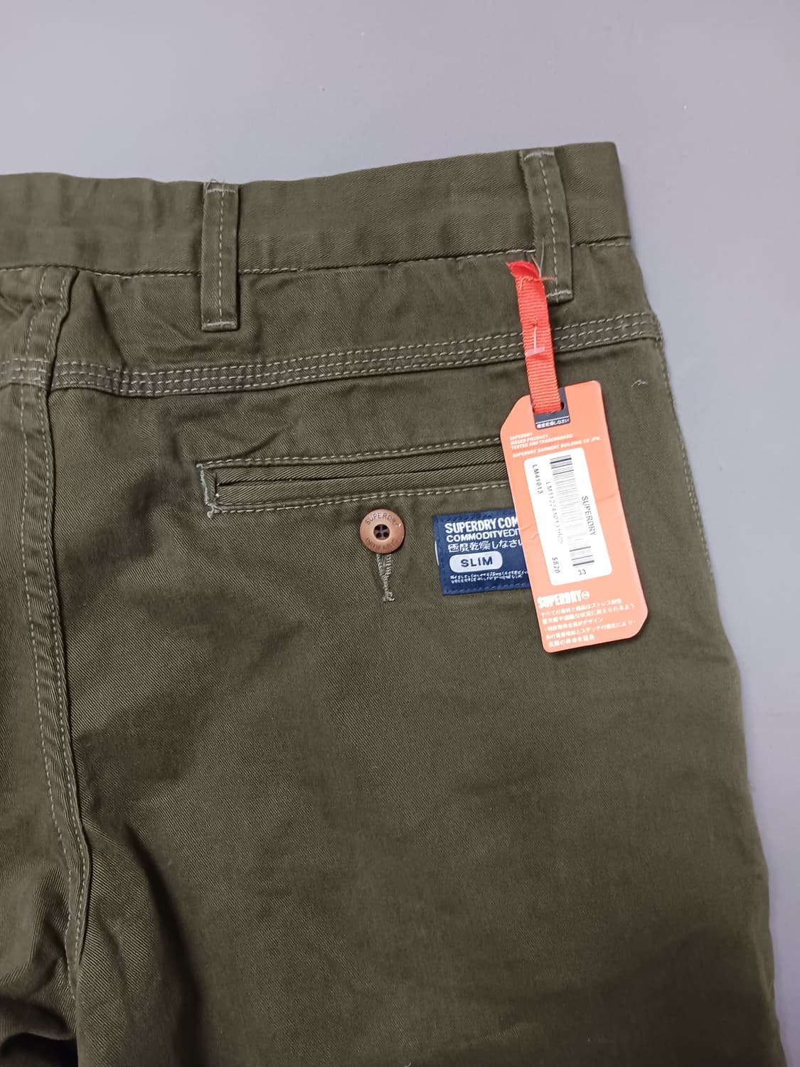 새제품 [32] 슈퍼드라이 슬림2핏 카키 치노 팬츠 상품이미지9