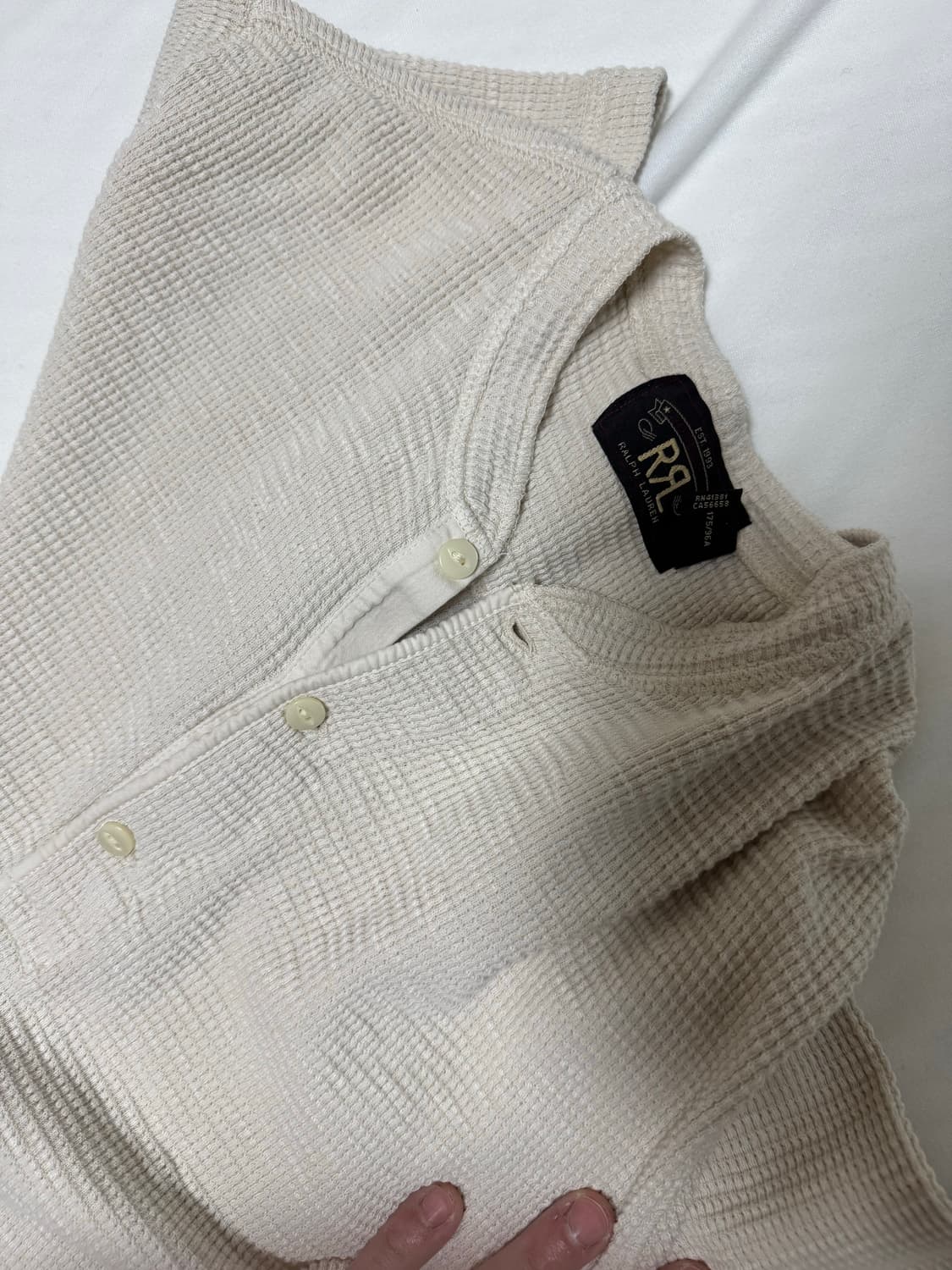 더블알엘 와플 니트 헨리넥 반팔 티셔츠 상품이미지3