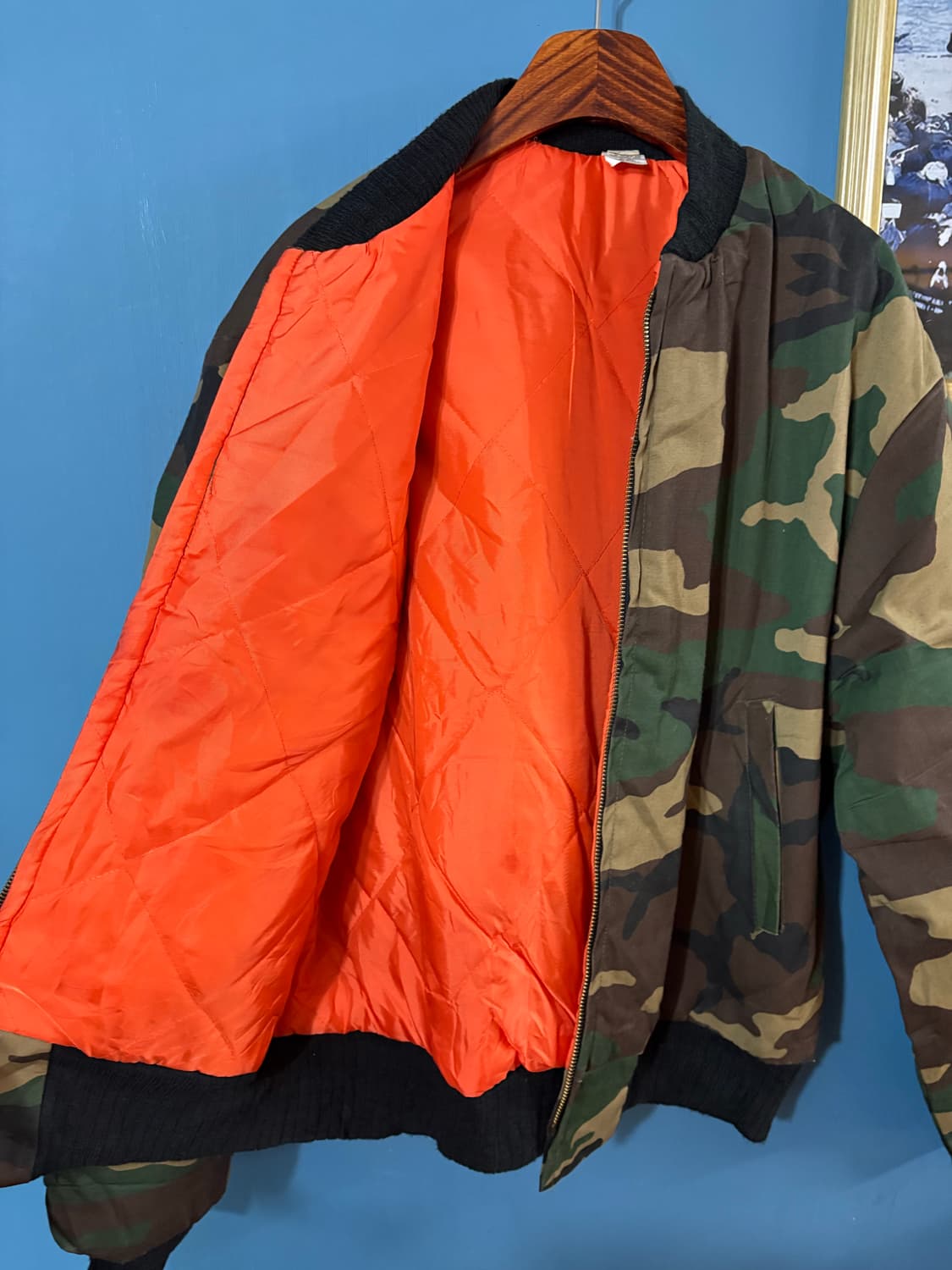 80‘s vtg Woodland Camo Flight Jacket. 상품이미지7