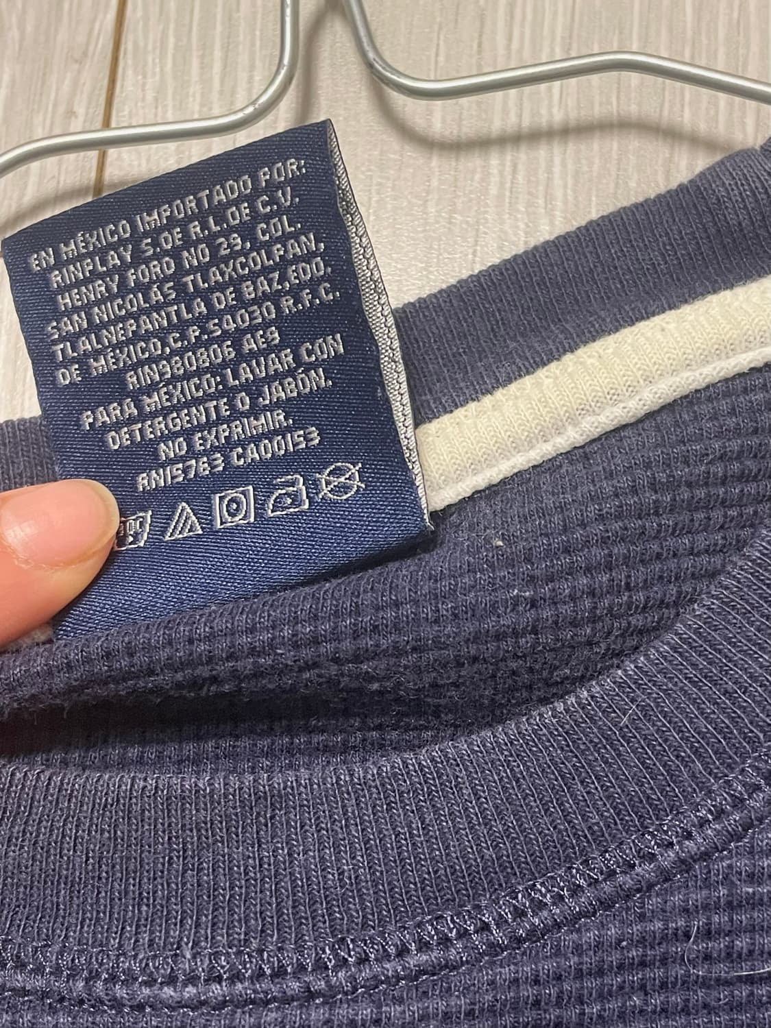 폴로 네이비 와플 슬리브탑(표기m) 상품이미지5