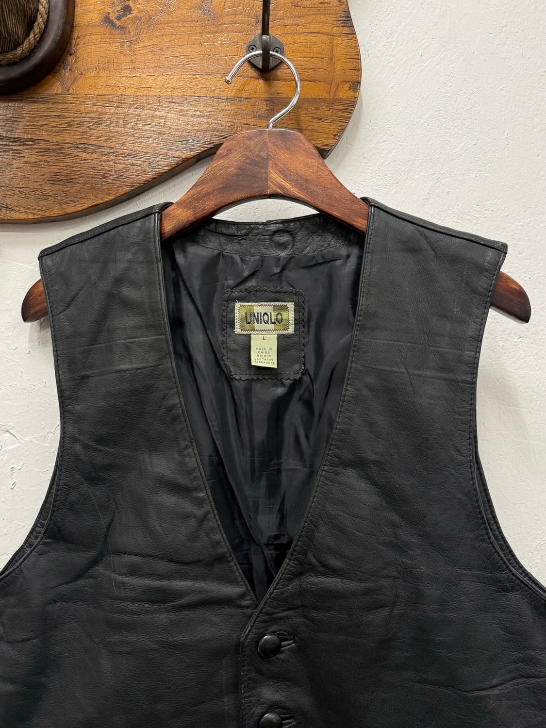 66) Old UNIQLO Leather Western Vest 상품이미지2