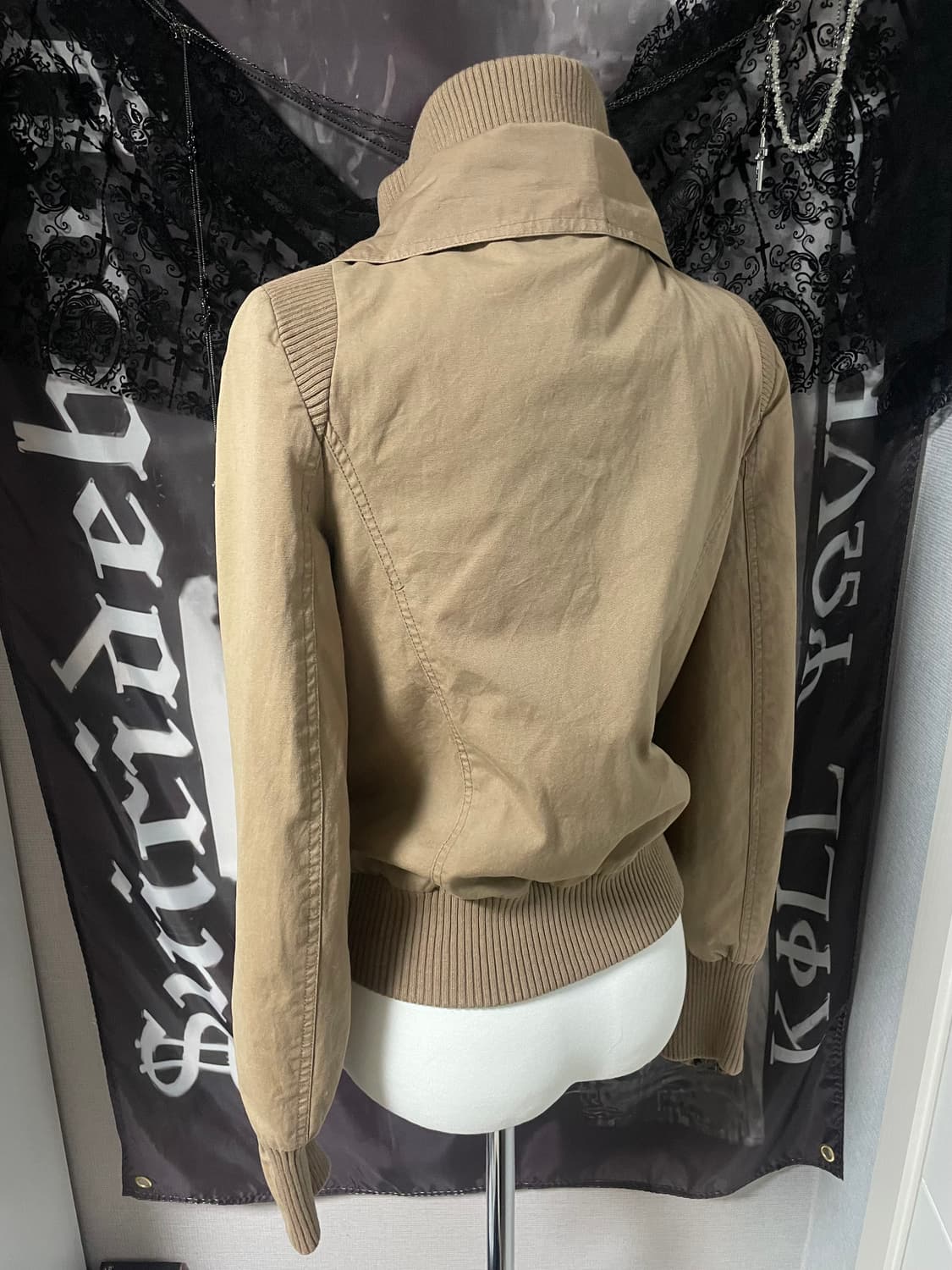 00s 하이넥 투웨이지퍼디테일포켓카고야상봄버밀리터리자켓 y2k핀터레스트 상품이미지4