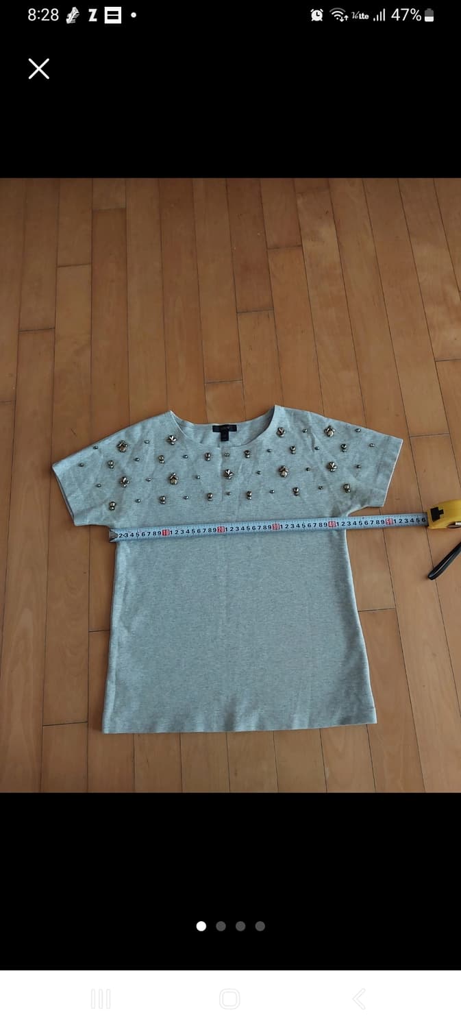 제이크루 회색 비즈 반팔티 상품이미지2