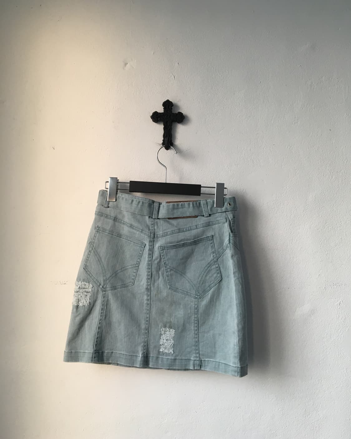 Belted damage mini skirt 상품이미지2
