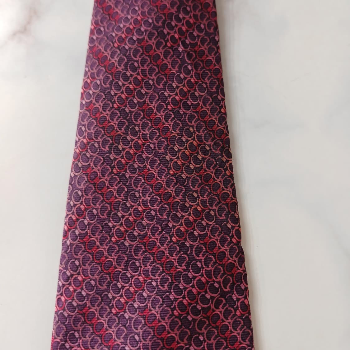란셀 실크 퍼플 패턴 넥타이 9.6cm A등급 A19824 상품이미지6