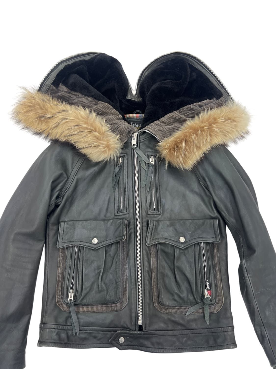 Schott NYC 라쿤퍼 레더 에어포스 자켓 상품이미지8