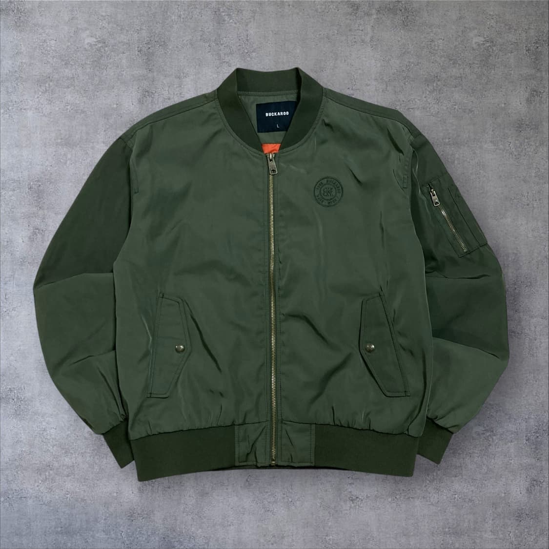 버커루 스몰 로고 카키 MA-1 블루종 자켓 상품이미지1