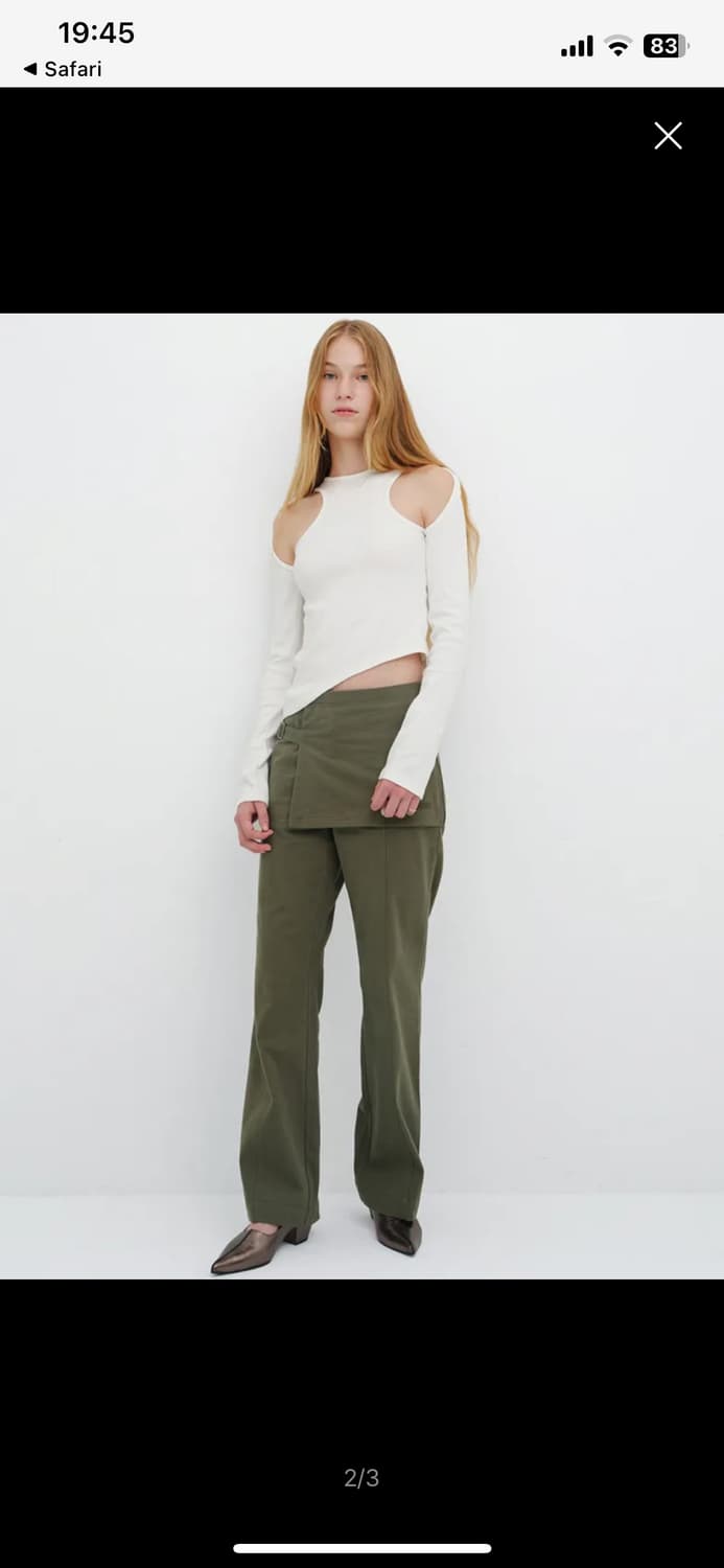 cerric cut out unbalance top / gray 상품이미지1