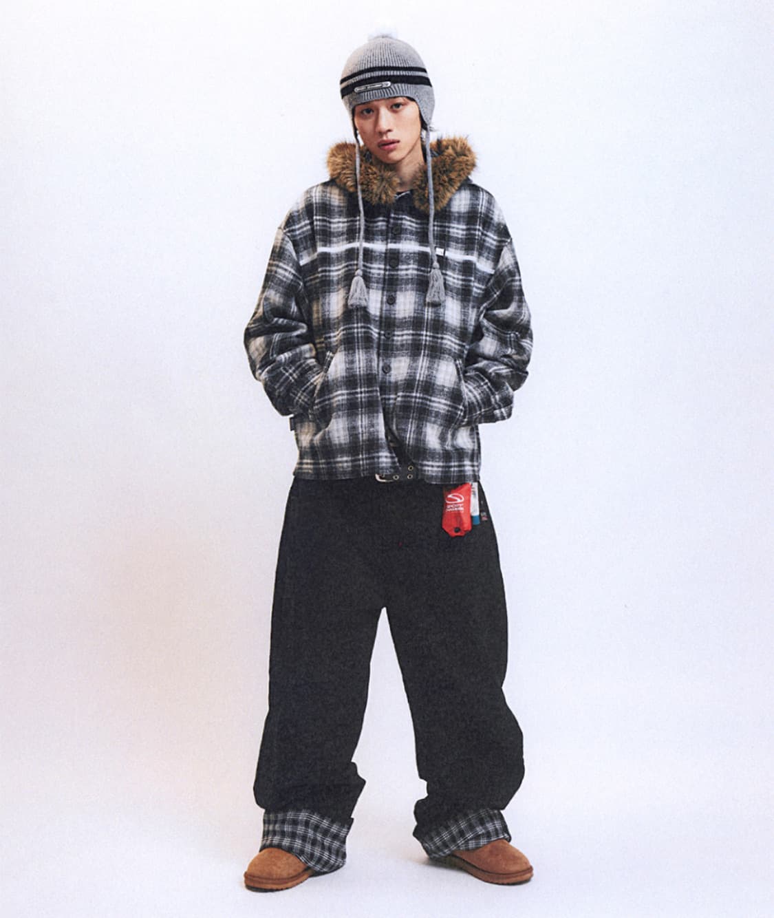 SPORT CHAMBER 스포츠챔버 SC 체크 커프 팬츠(블랙) 상품이미지4