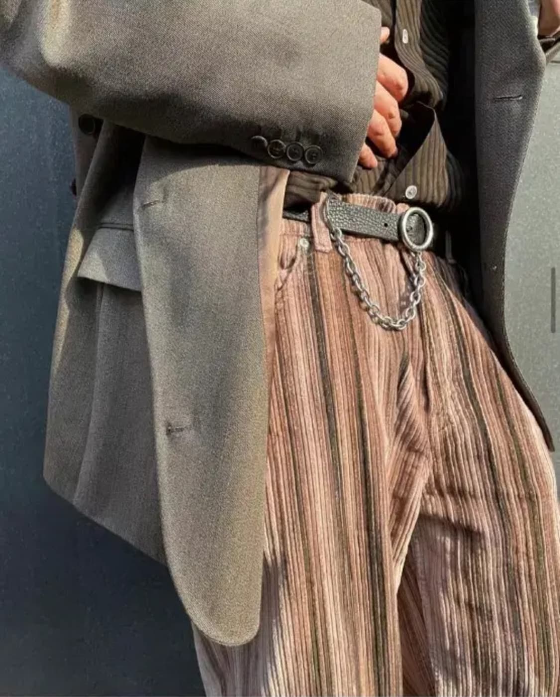 아워레가시/풀컷 헤어 스트라이프 코듀로이 팬츠/34 상품이미지1