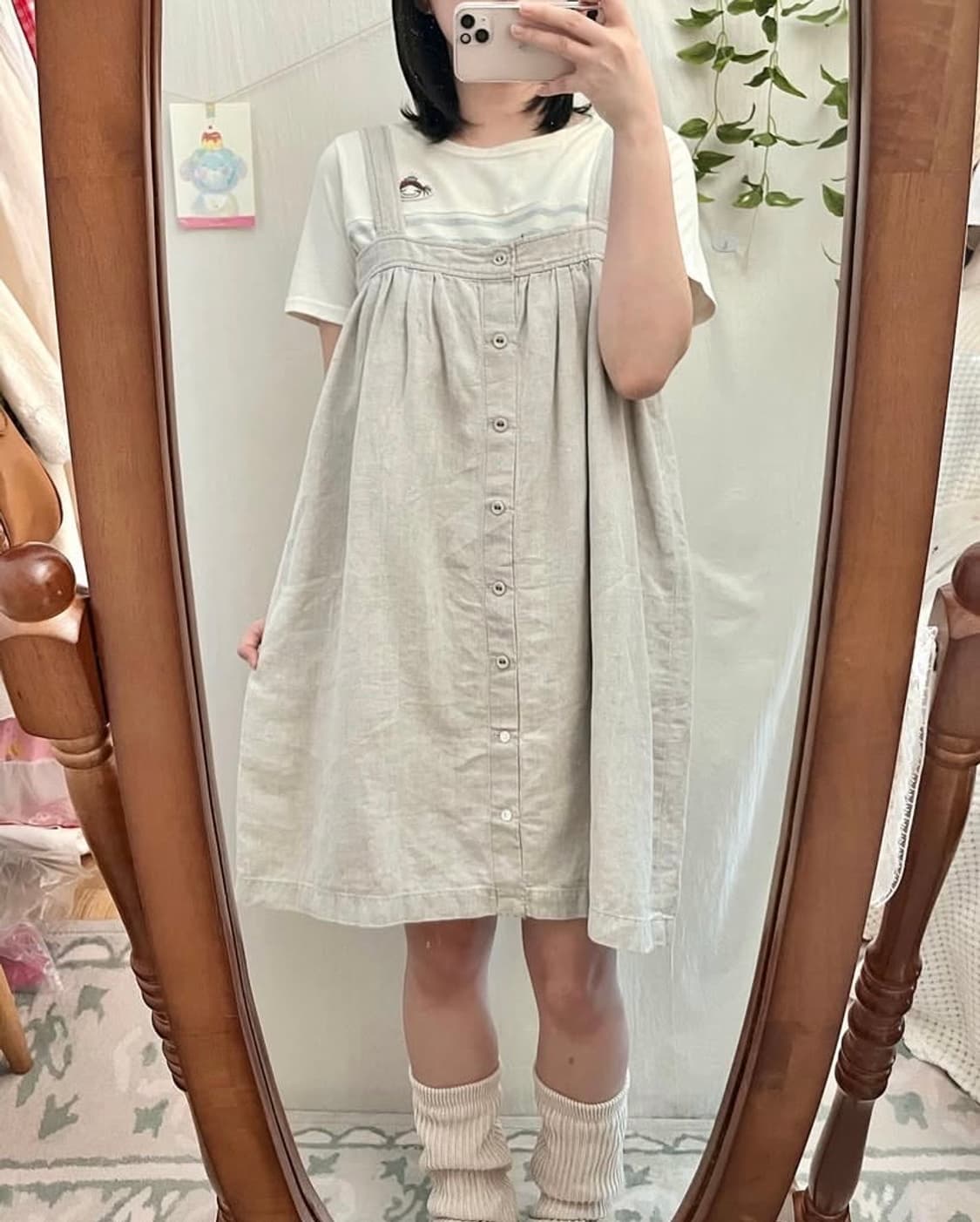 린넨 멜빵 원피스 상품이미지1
