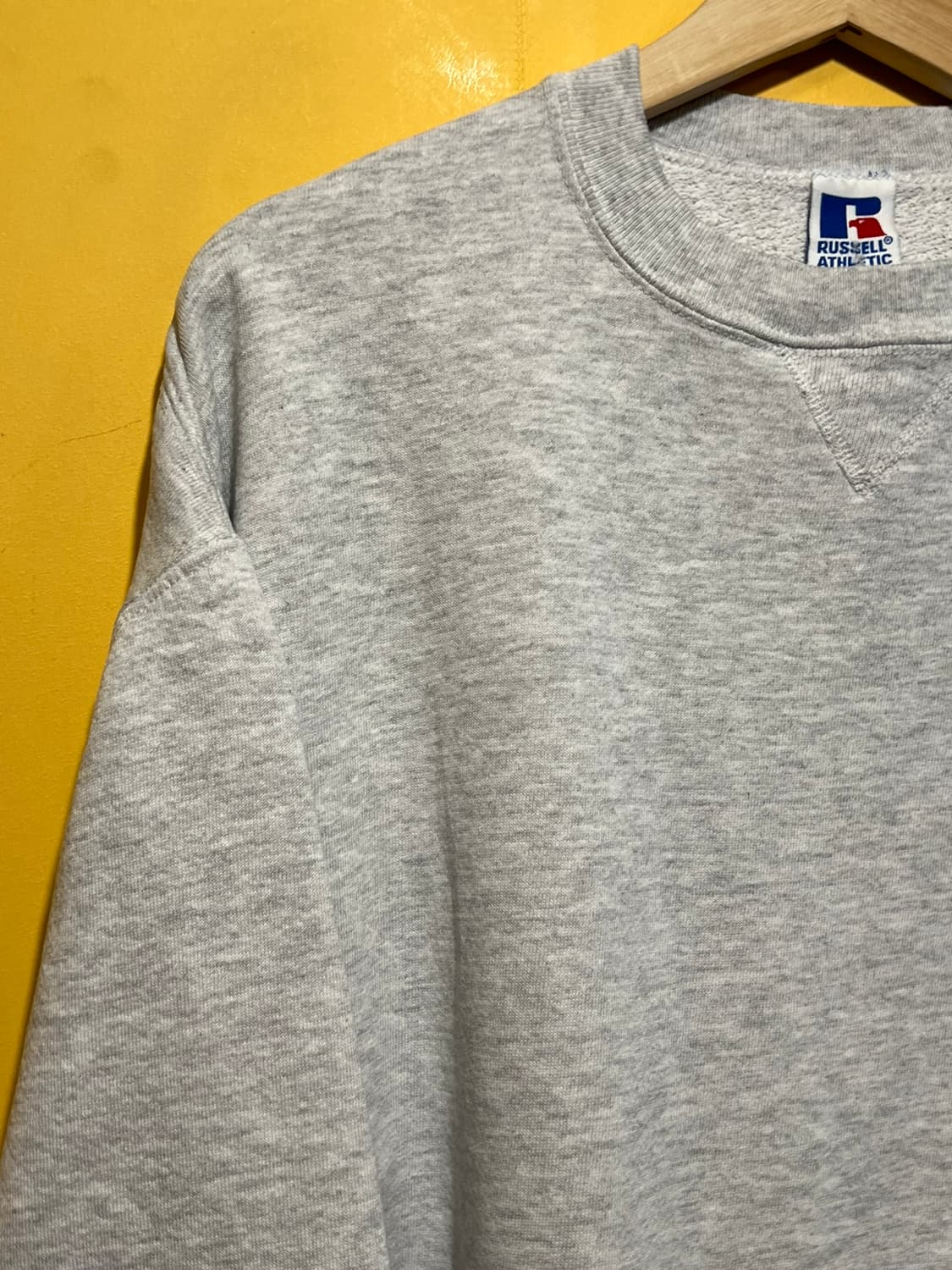 90's [XL] 러셀 애슬레틱 빈티지 맨투맨 그레이 무지 크루넥 스웨트 상품이미지5
